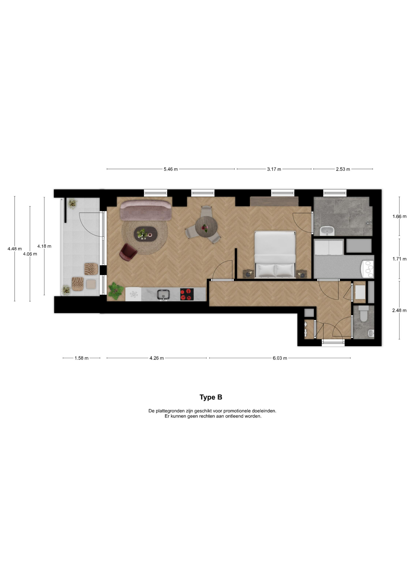 Woningplattegrond type B