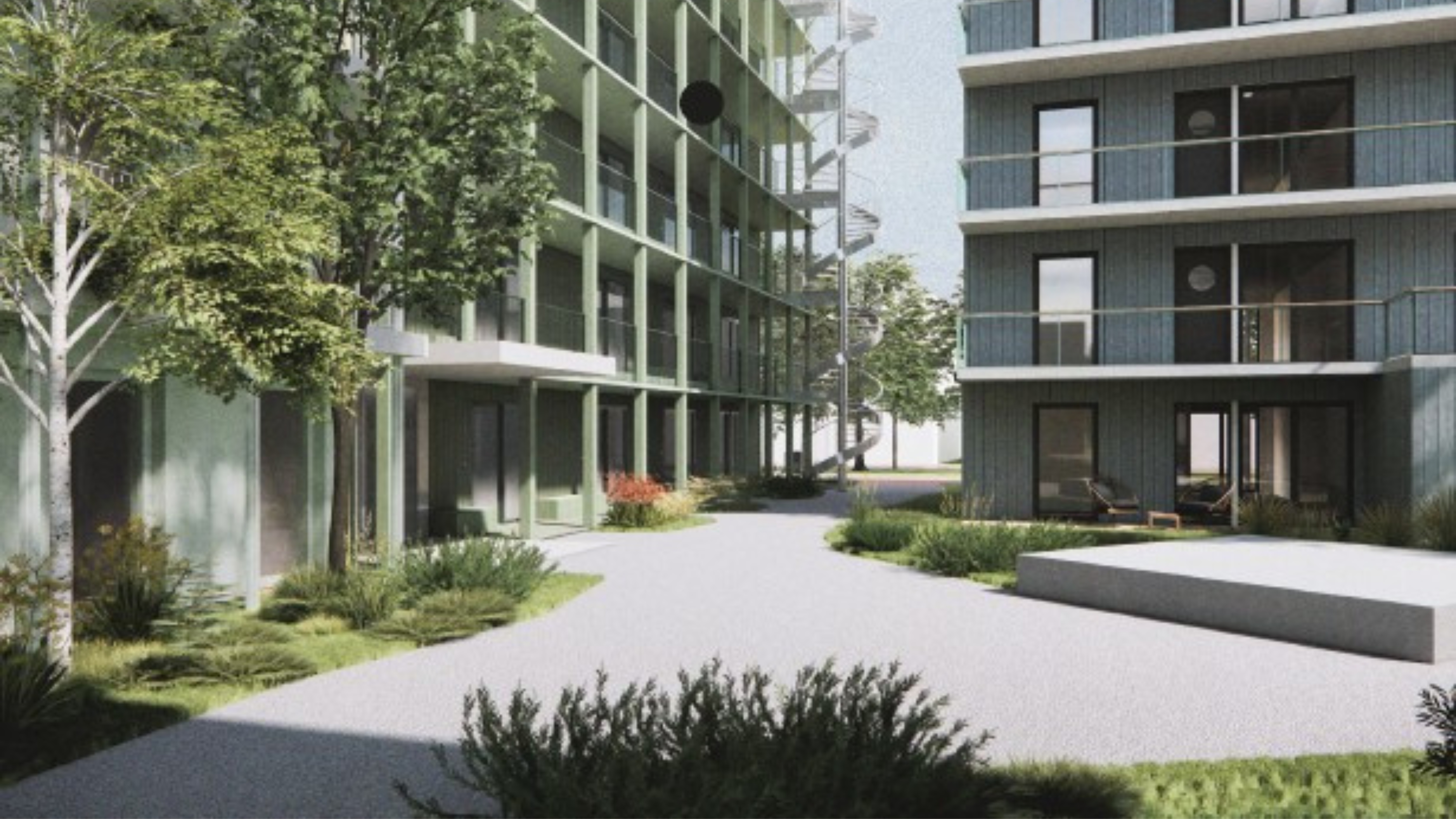 Impressie van de binnentuin kavel 7