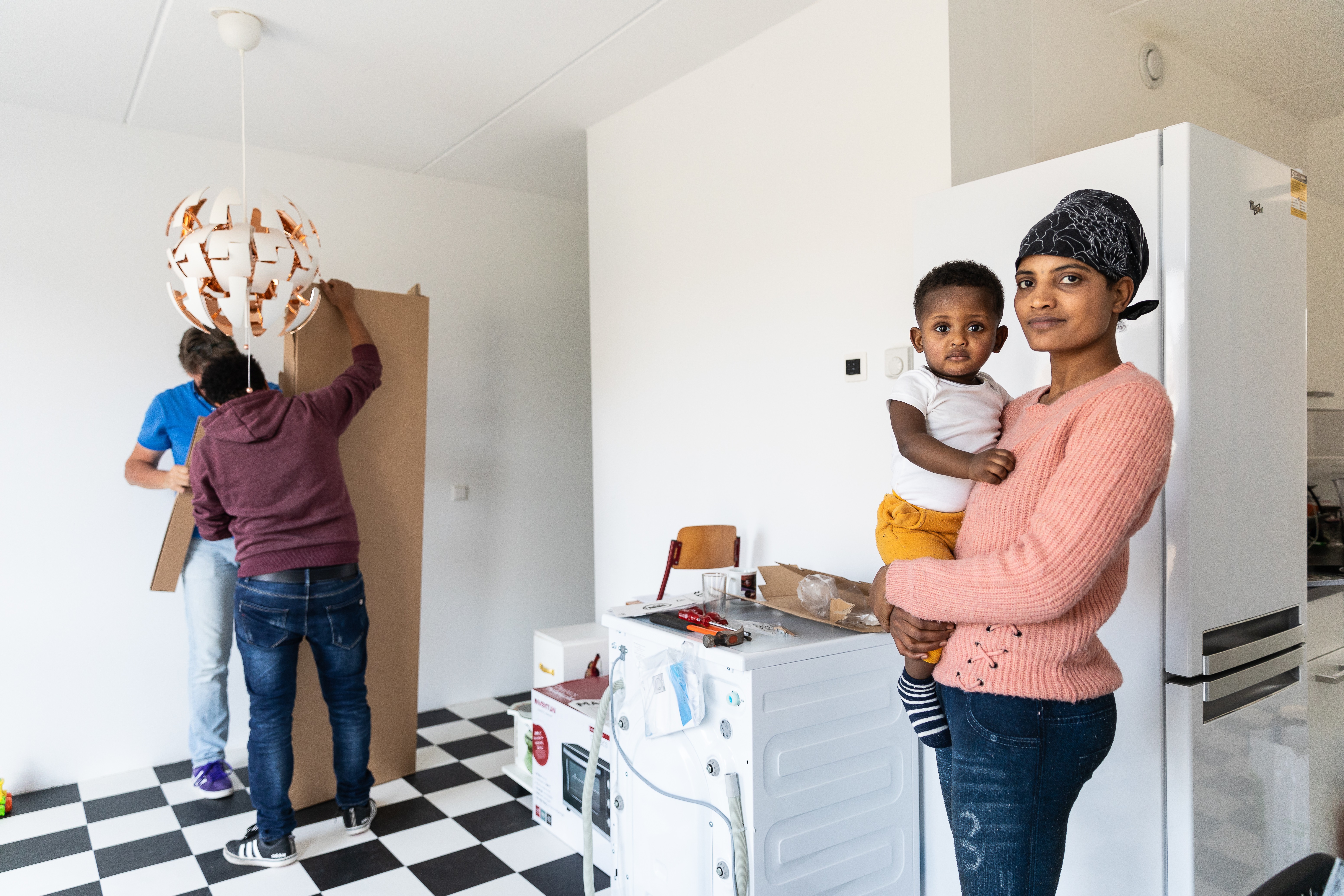 Huurders aan het verhuizen