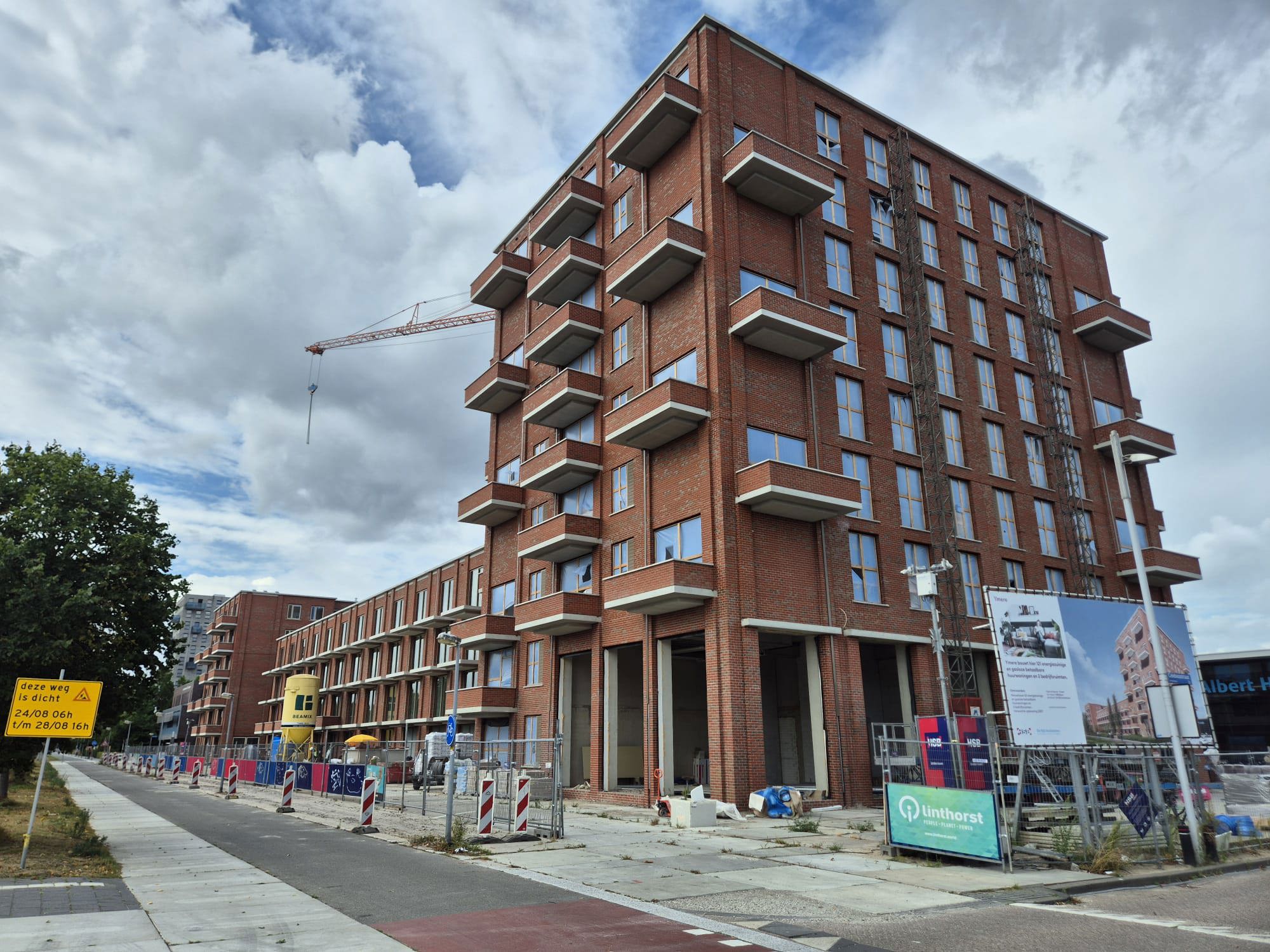 Huidige voortgang van de nieuwbouw