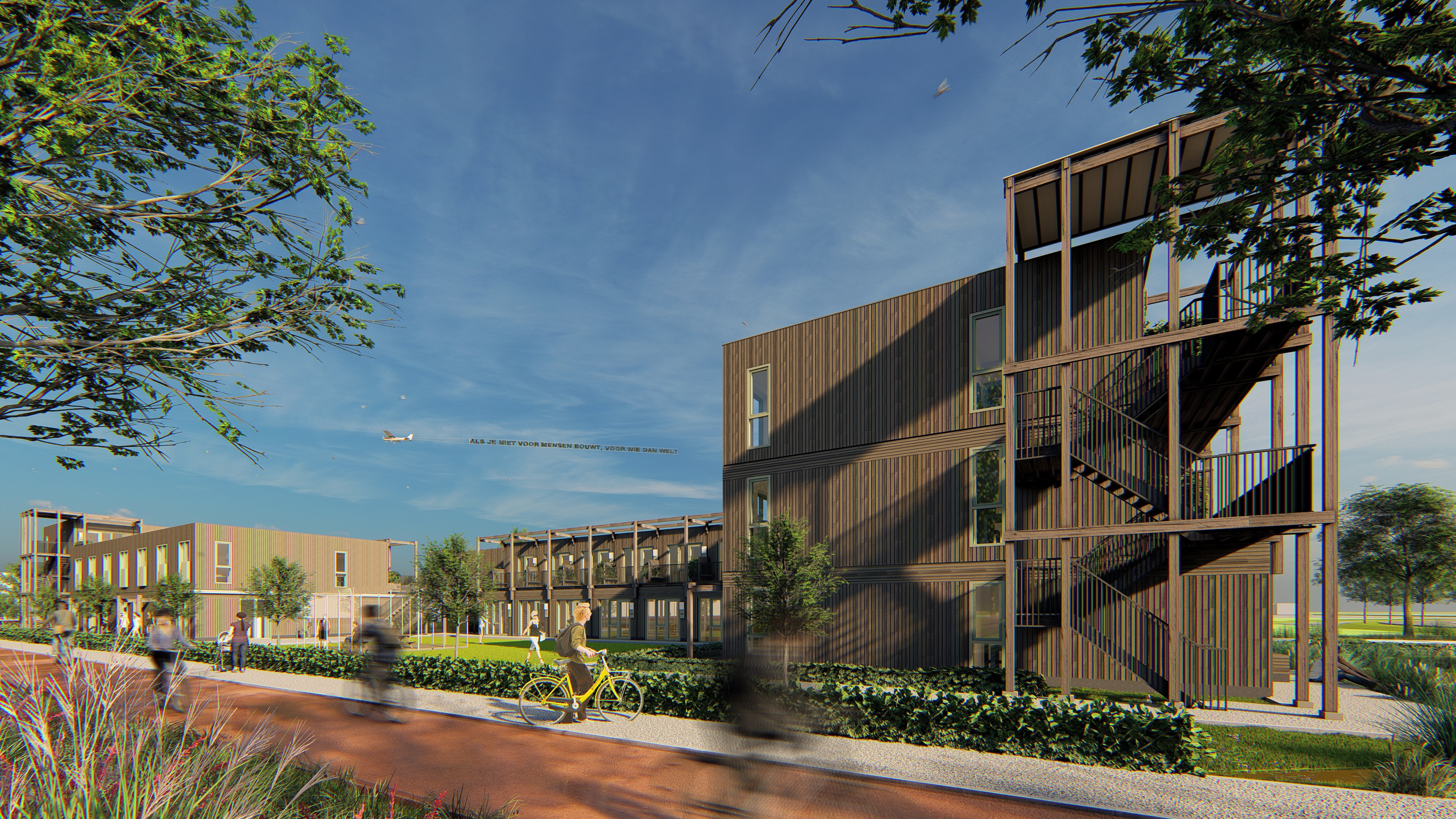 Impressie van de flexwoningen Oosterdreef