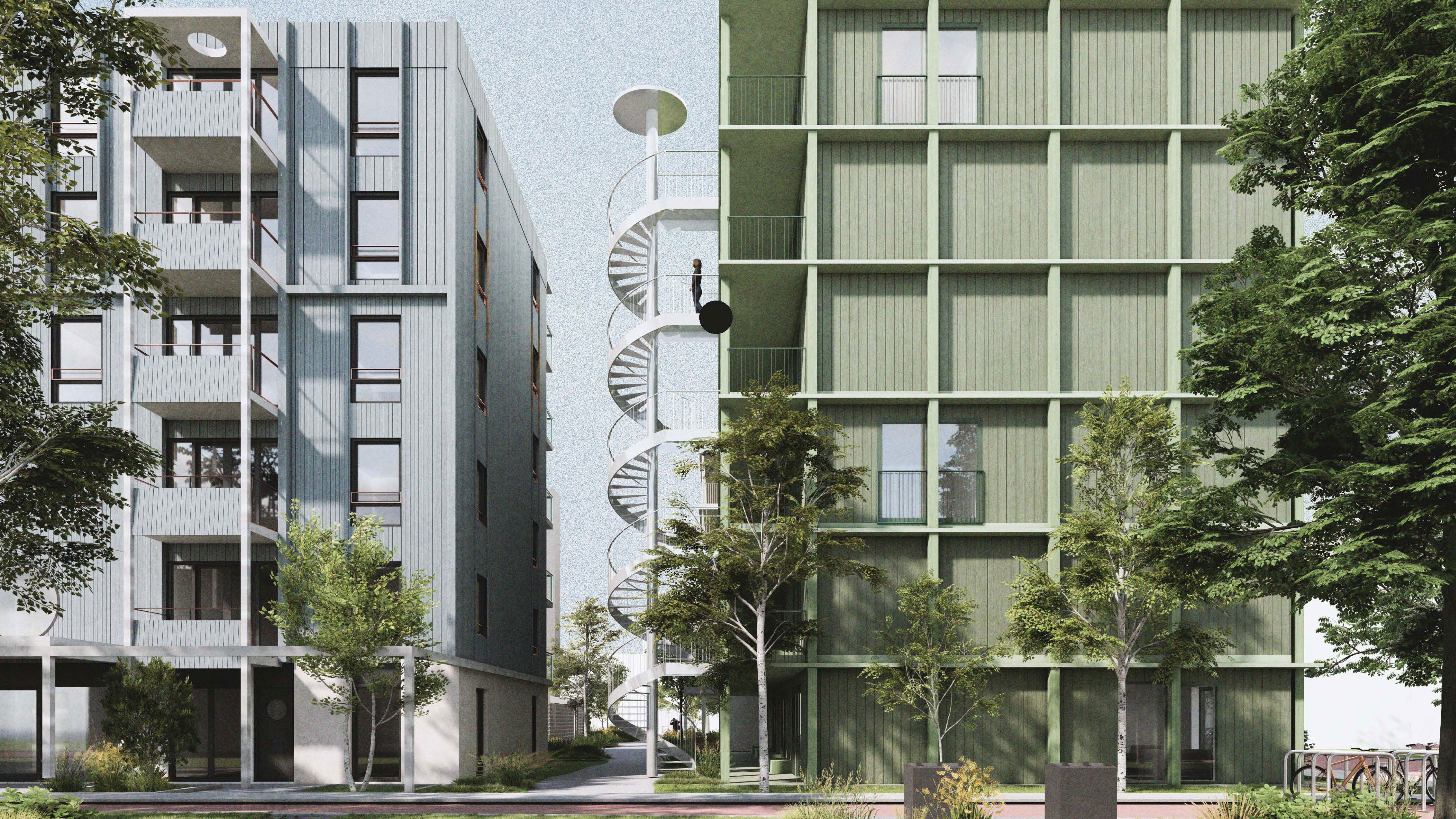 Impressie van kavel 7 oostgevel