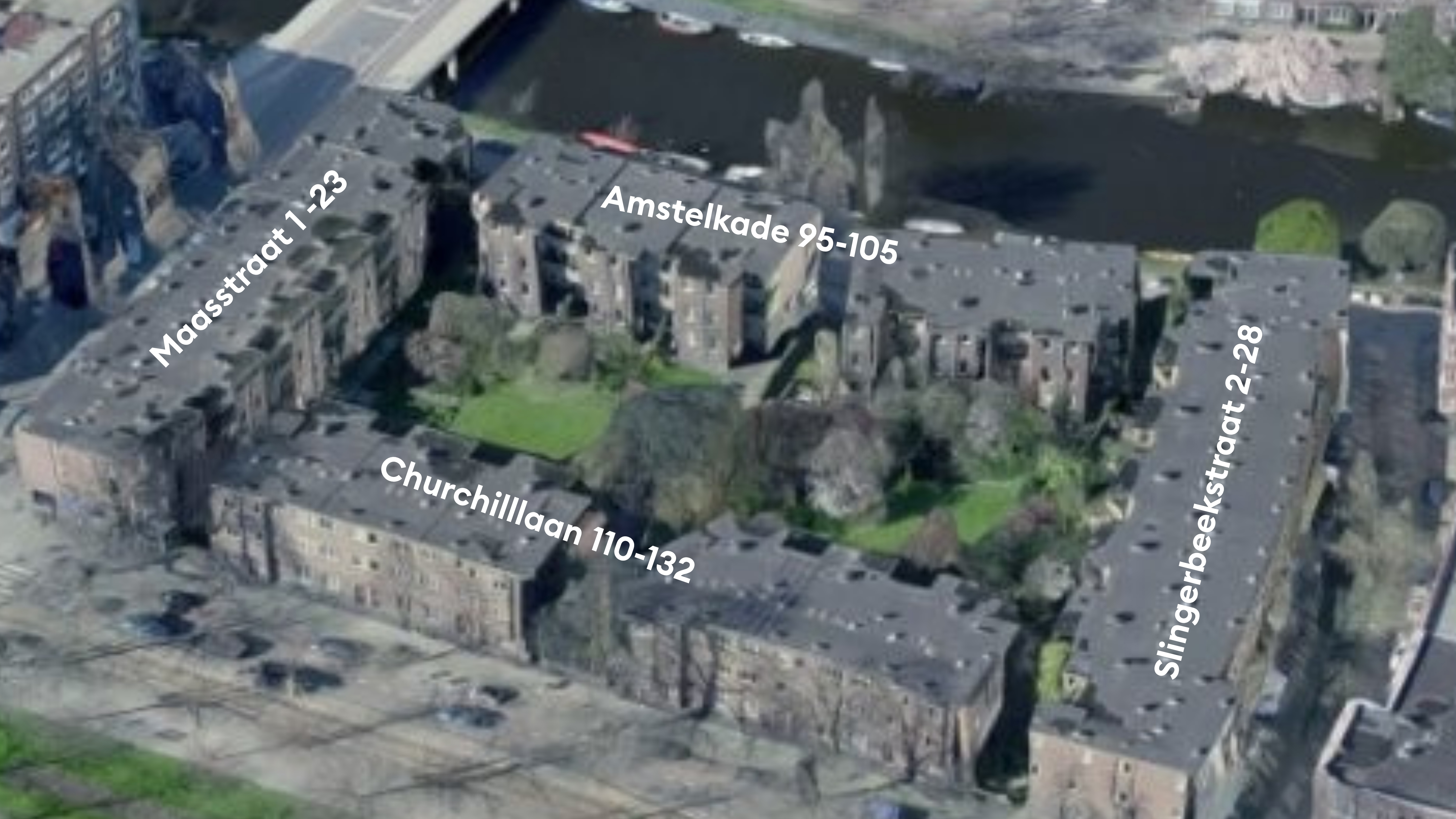 Woonblokken met straatnamen