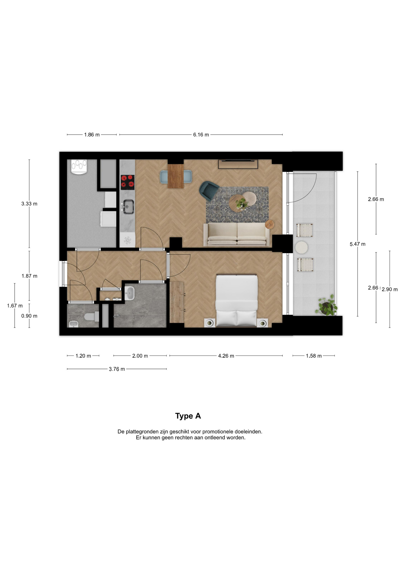 Woningplattegrond woningtype A