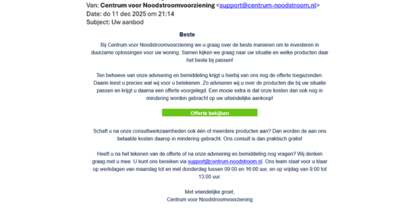 voorbeeld e-mail oplichters