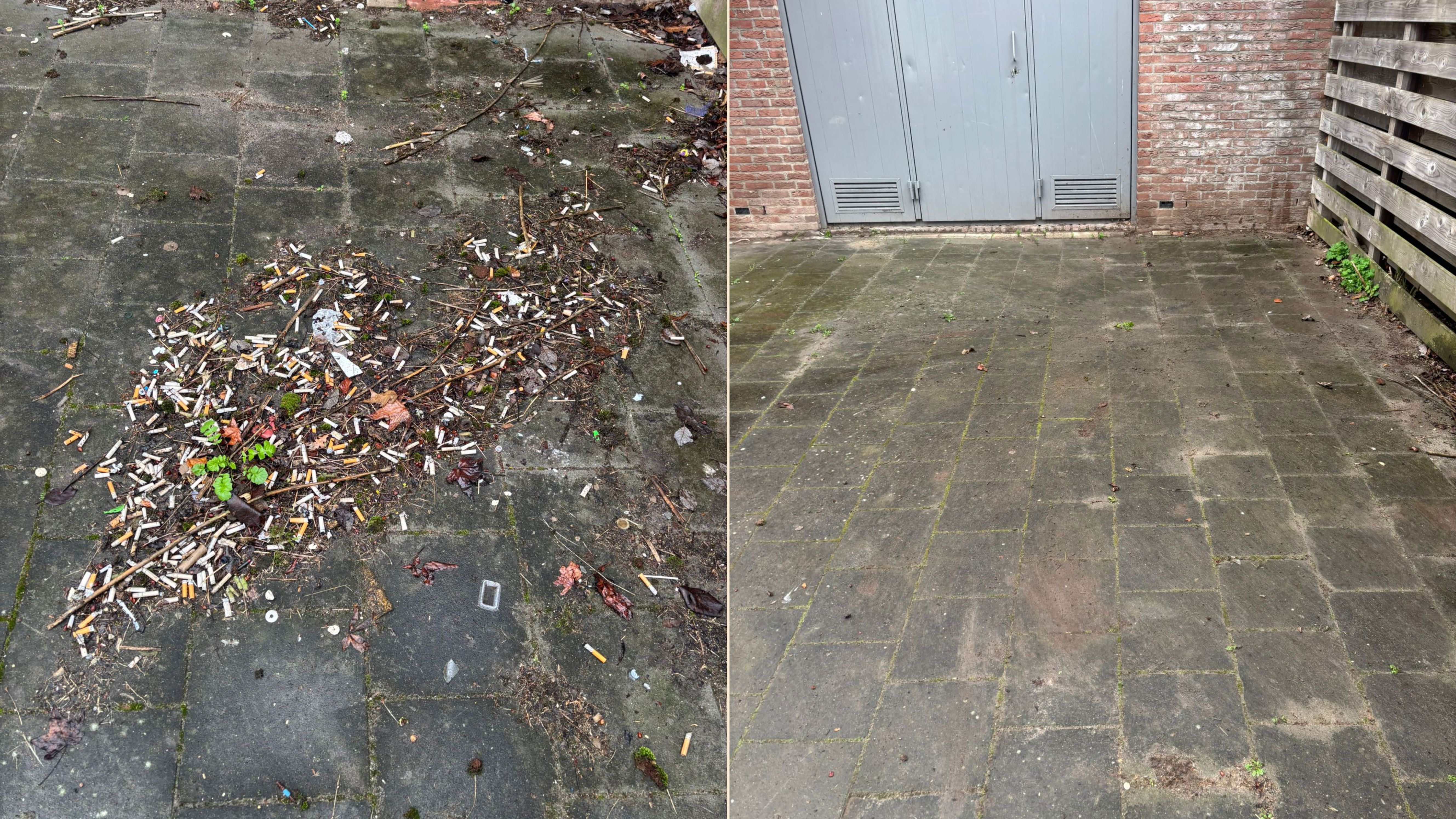 Veel sigarettenpeuken en het resultaat