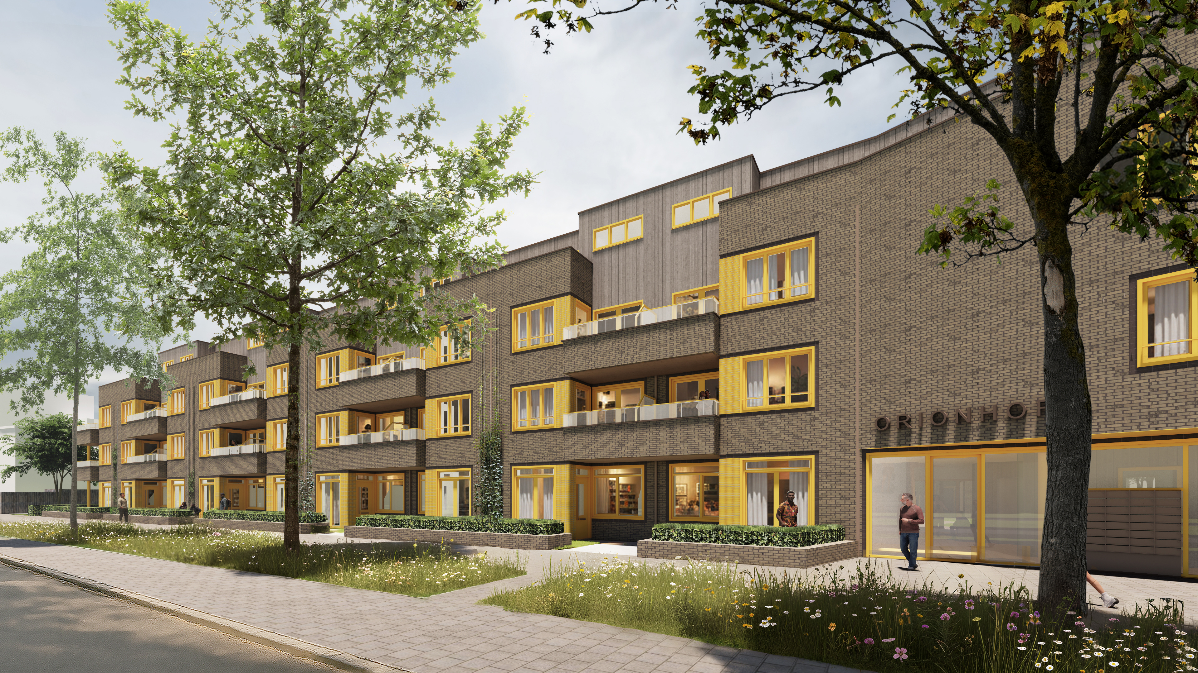 Impressiebeeld* van de nieuwbouw: gevel aan de Orionweg