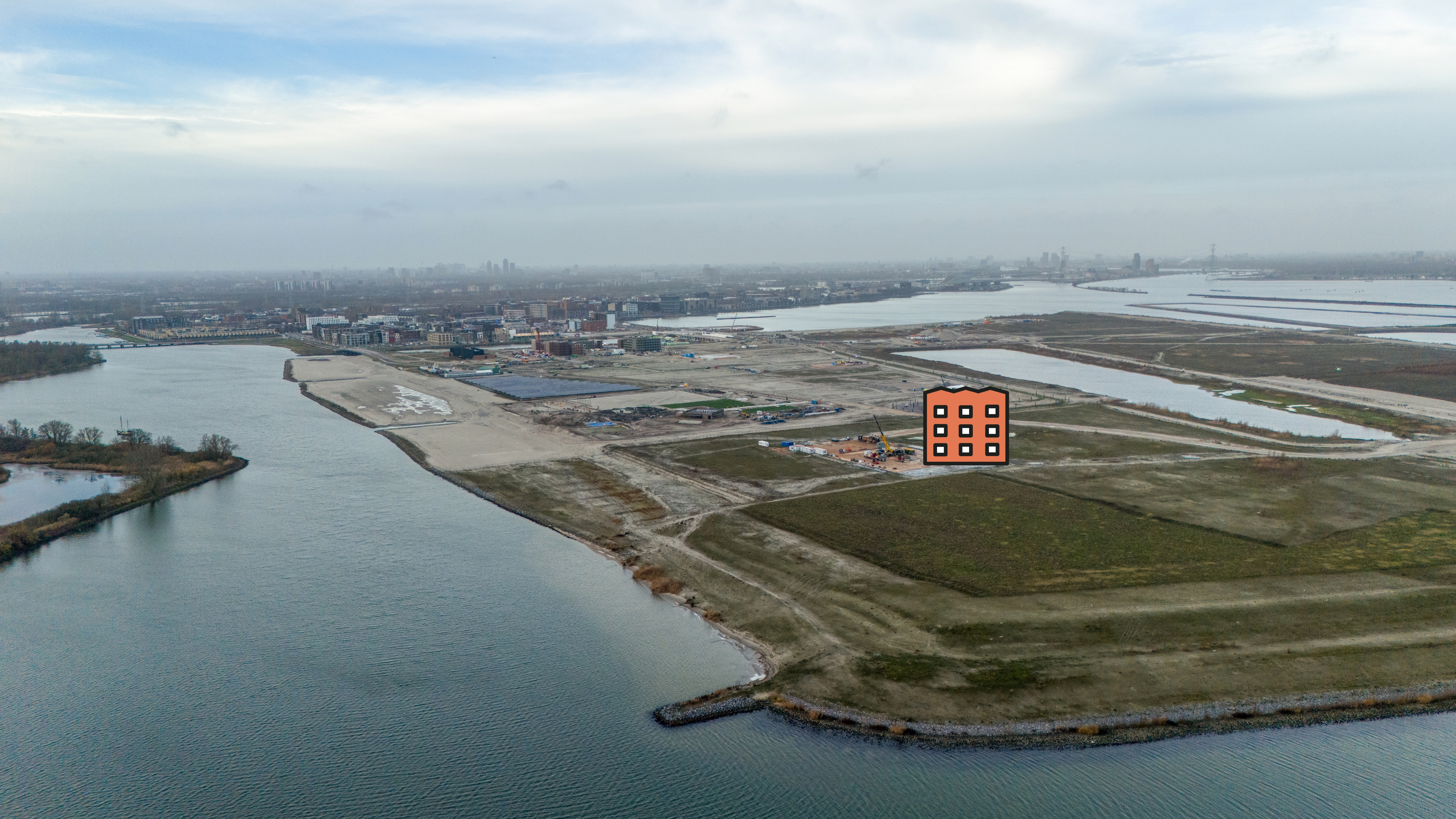 Strandeiland en waar de woningen komen
