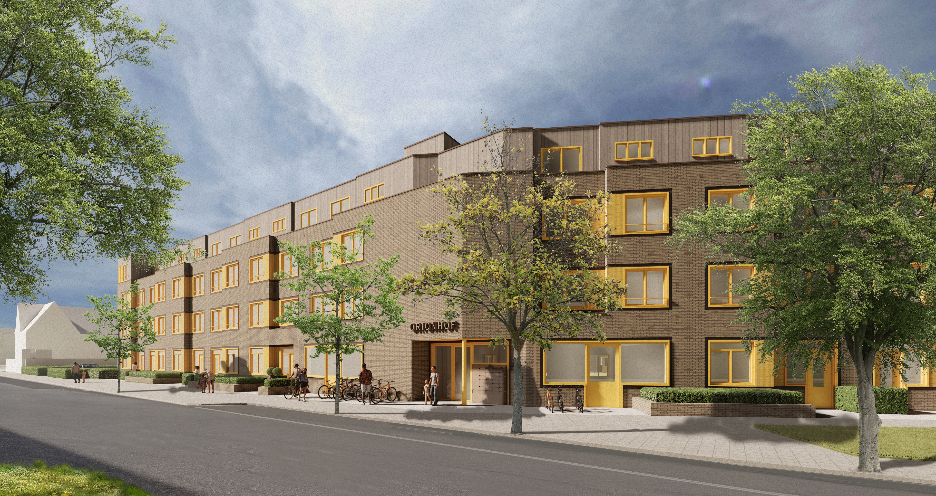 Impressiebeeld* van de nieuwbouw: gevel aan de Hélène Swarthstraat 