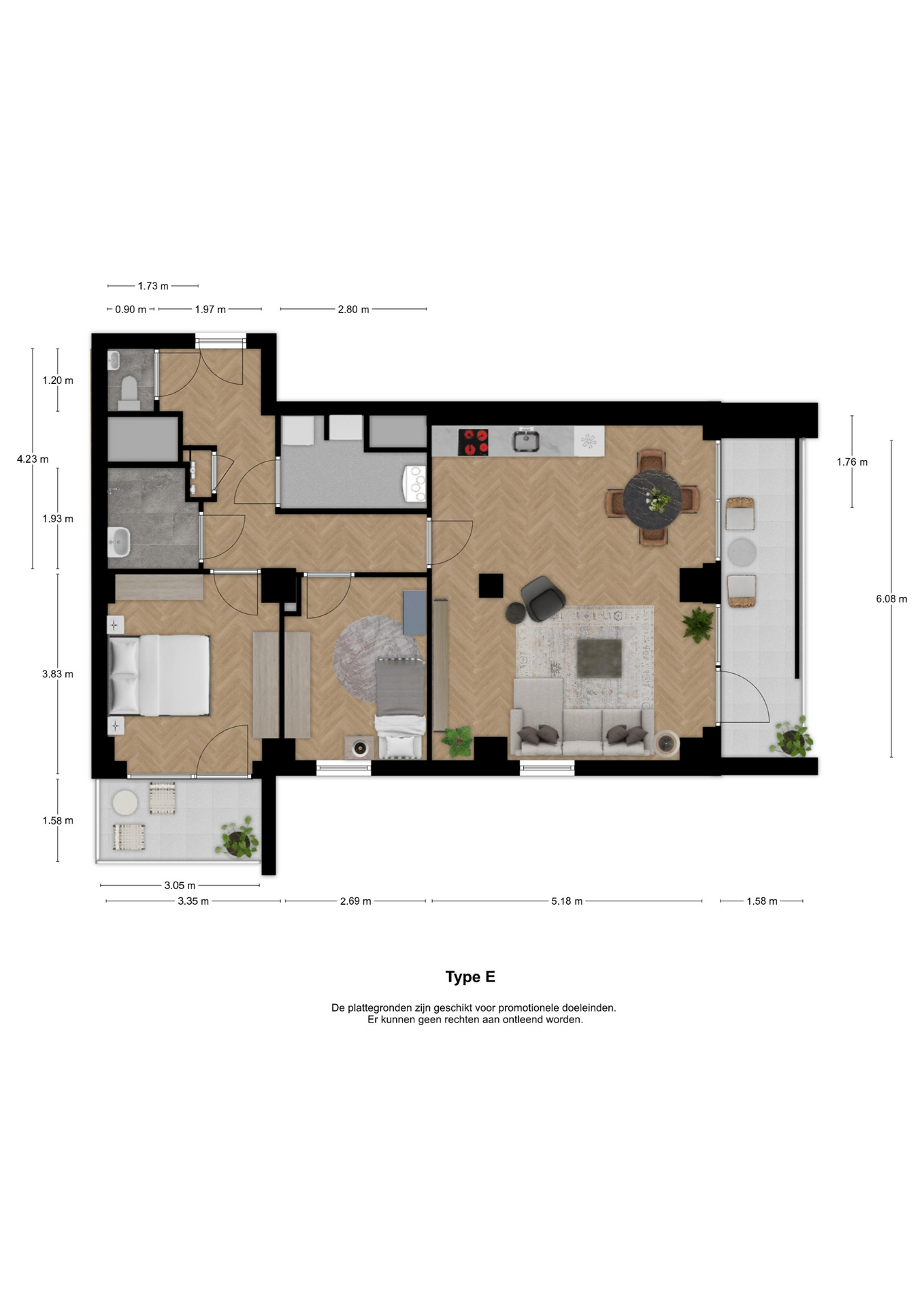 Woningplattegrond type E