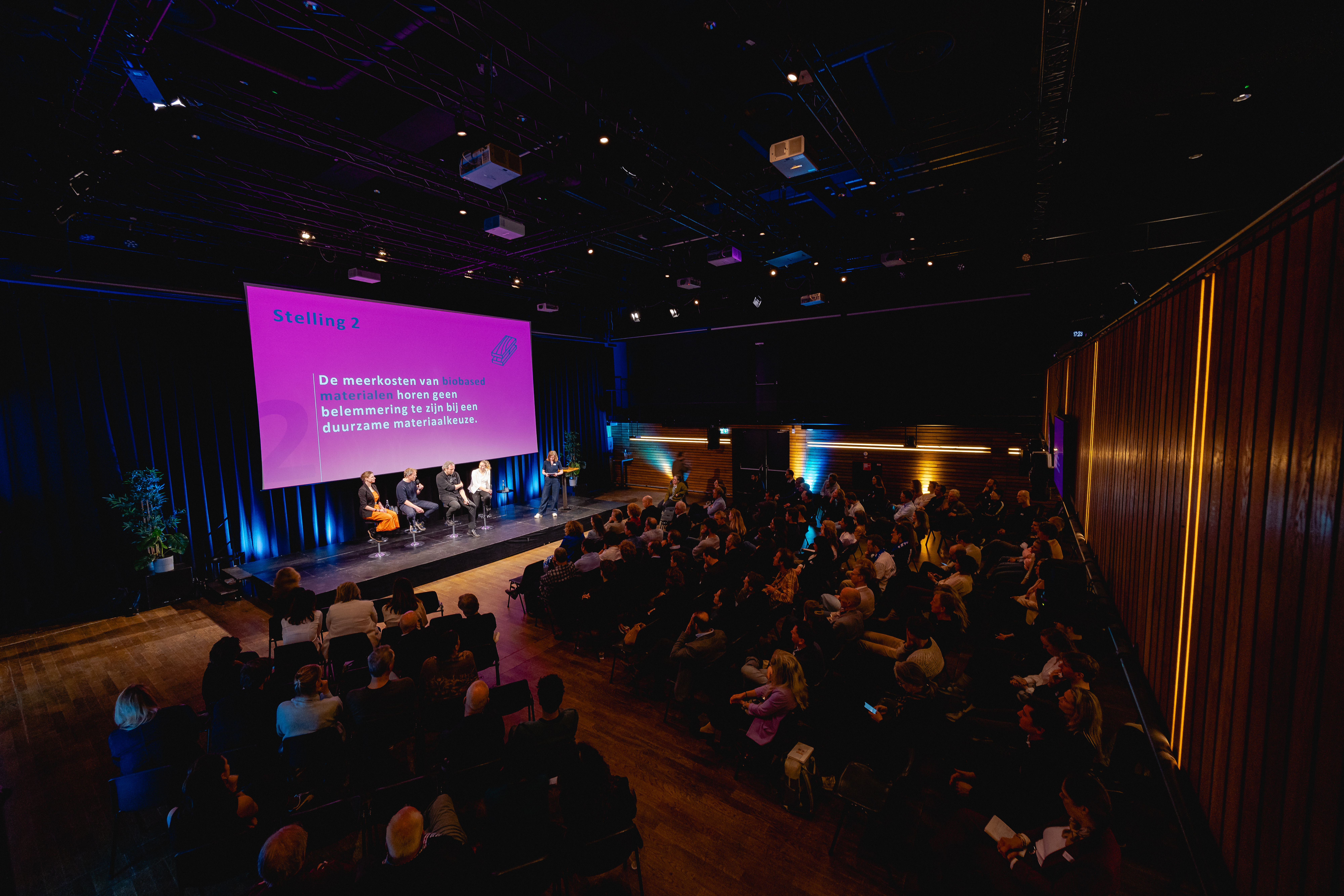 Eén van de stellingen tijdens het panelgesprek