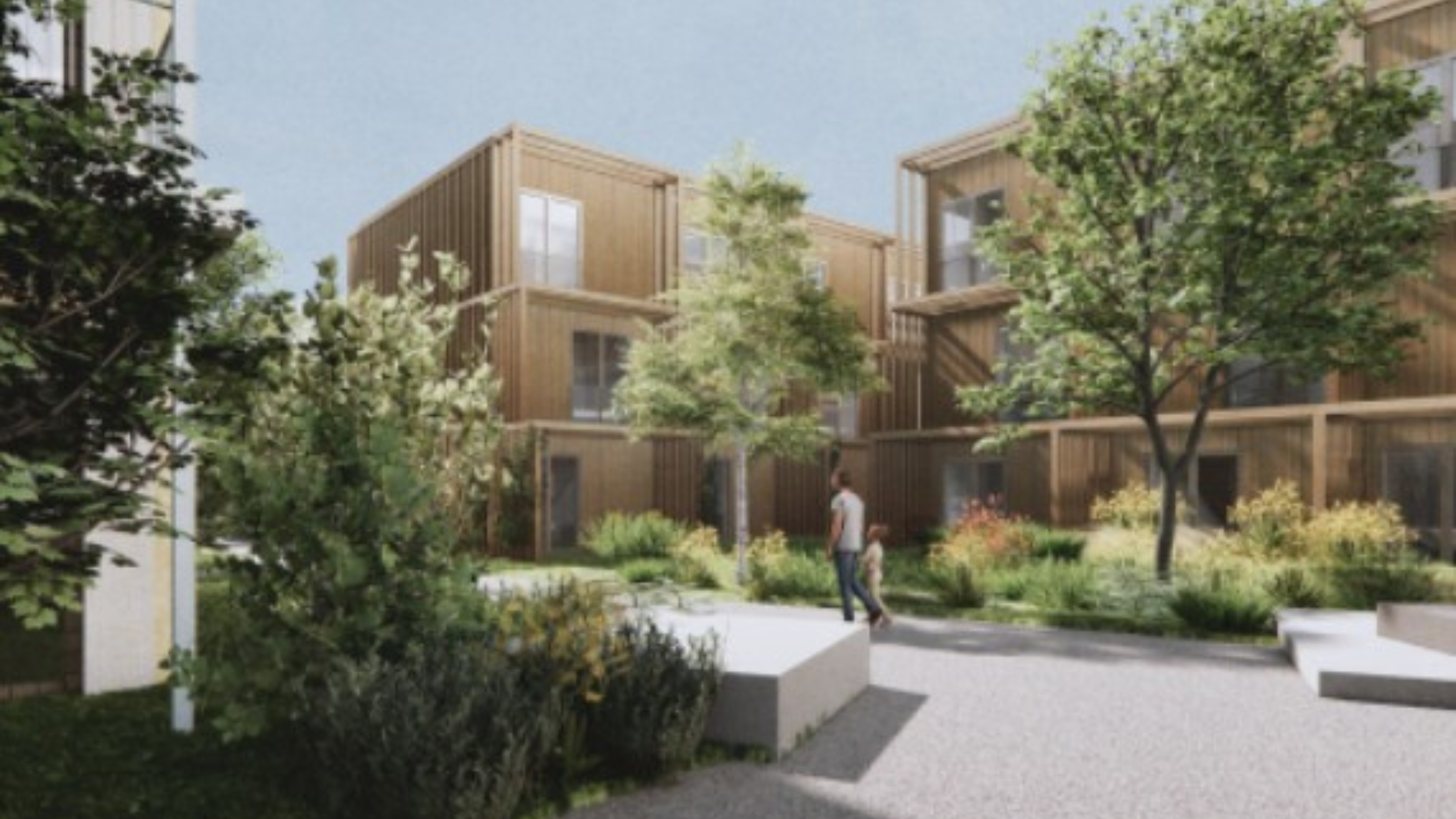 Impressie van de binnentuin kavel 5