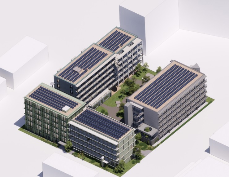 Impressie van de gebouwen op kavel 7